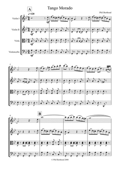 Tango Morado for String Quartet