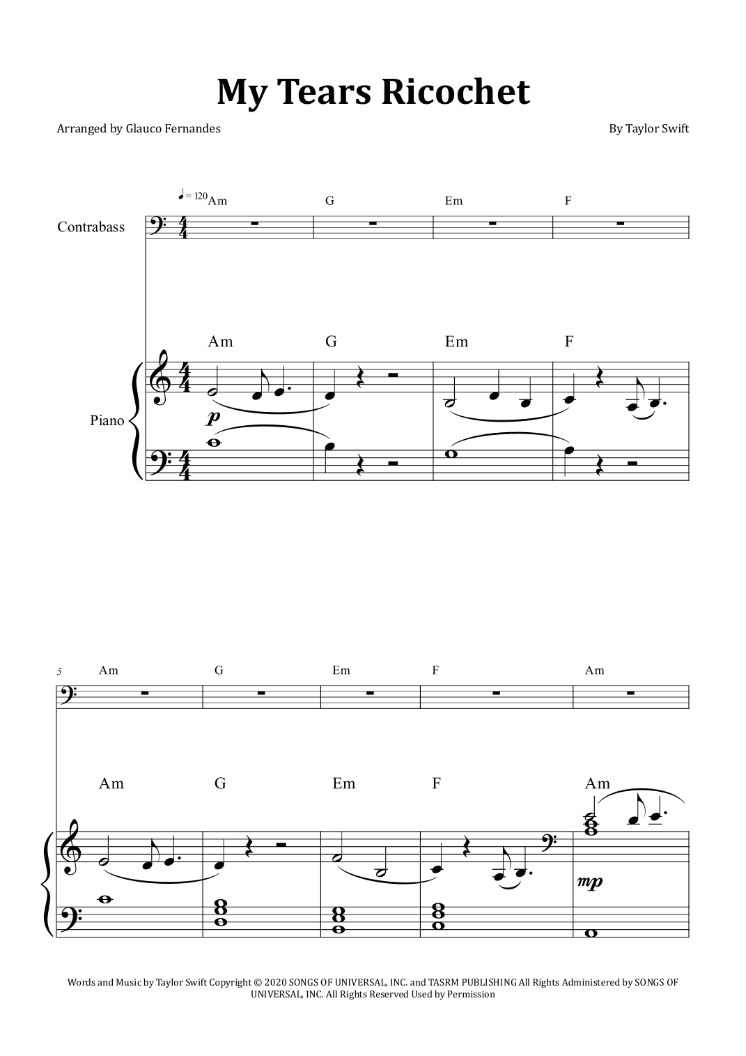 My Tears Ricochet (arr. Glauco Fernandes)