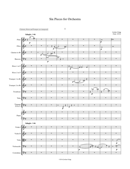 Six Pieces for Orchestra