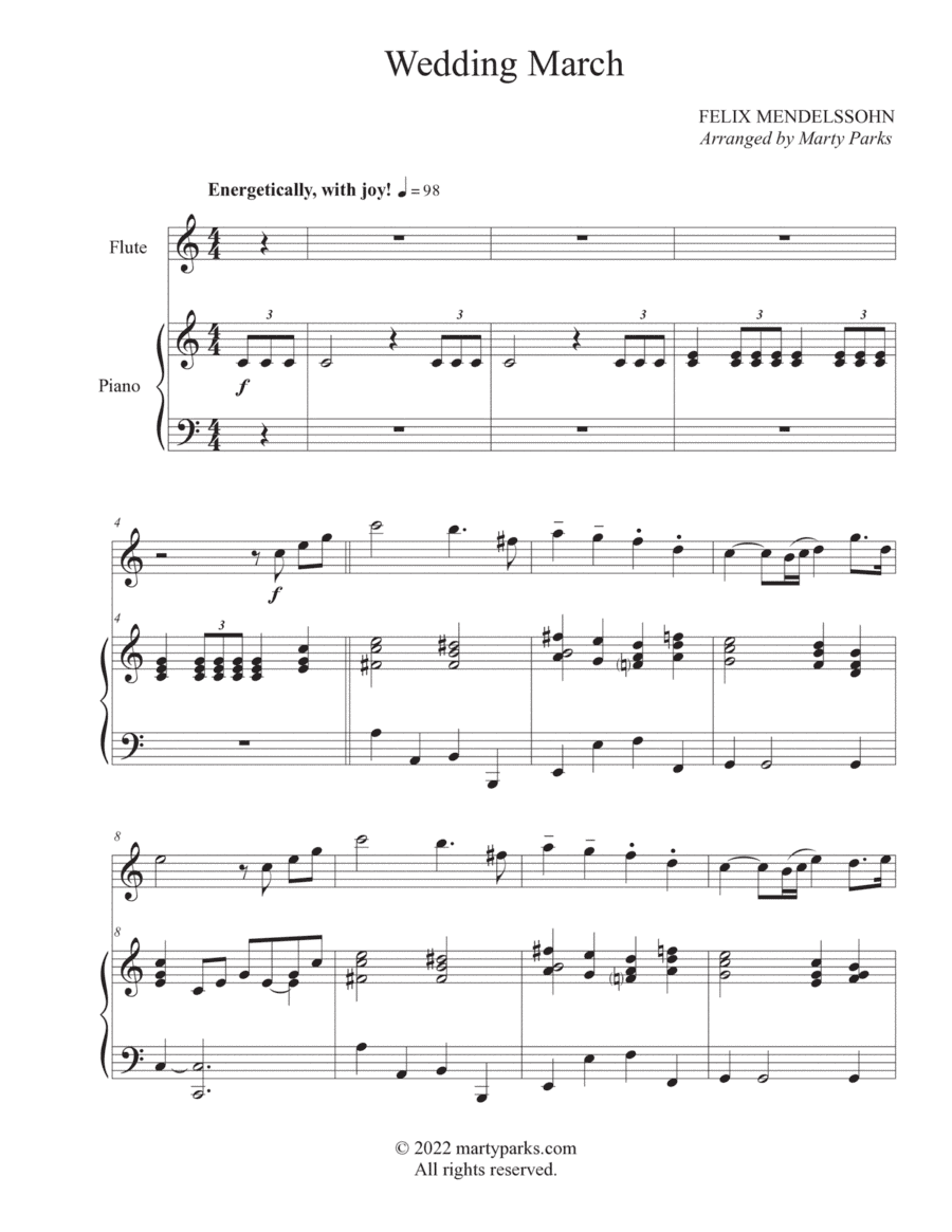 Wedding March (Flute-Piano) (arr. Marty Parks)