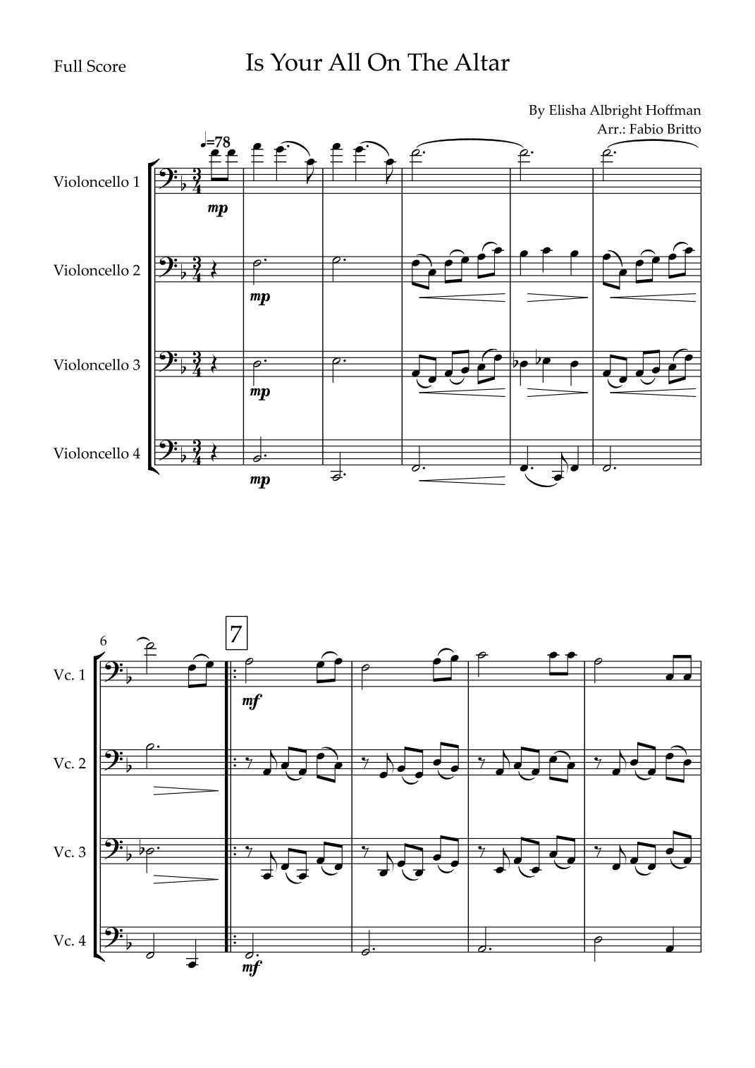 Is Your All On The Altar? (arr. Fabio Britto)