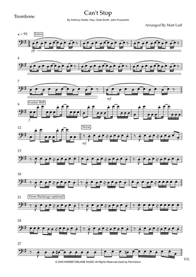 Can't Stop (arr. Matt Luff)