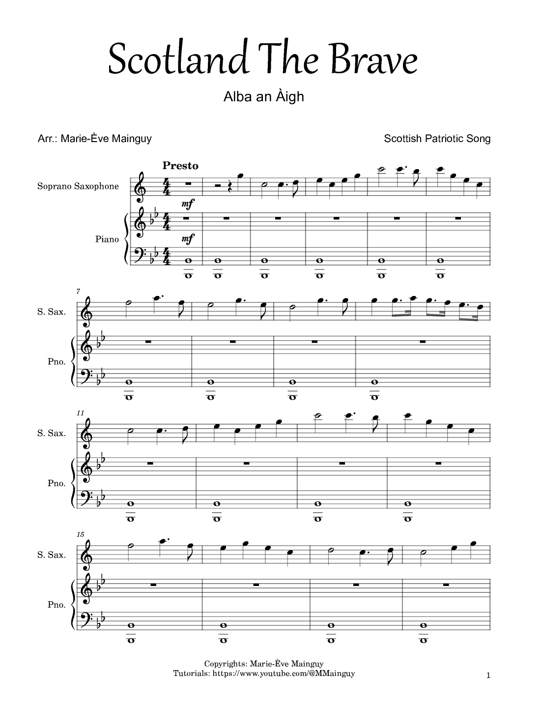 Scotland The Brave (arr. Marie-Ève Mainguy)