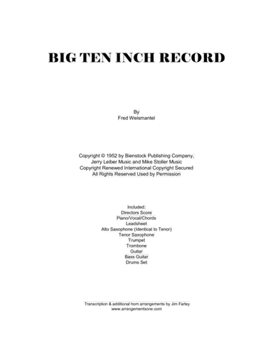 Big Ten Inch Record (arr. Jim Farley www.arrangementsone.com)