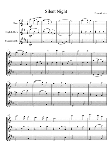 Franz Gruber - Silent Night (Oboe, English Horn and Clarinet Trio) (arr. André Laitano)