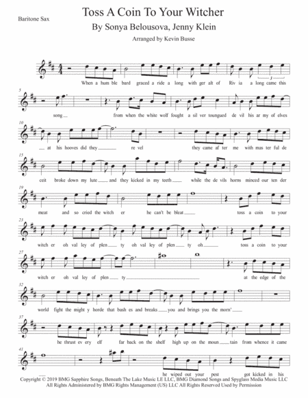 Toss A Coin To Your Witcher (arr. Kevin Busse)