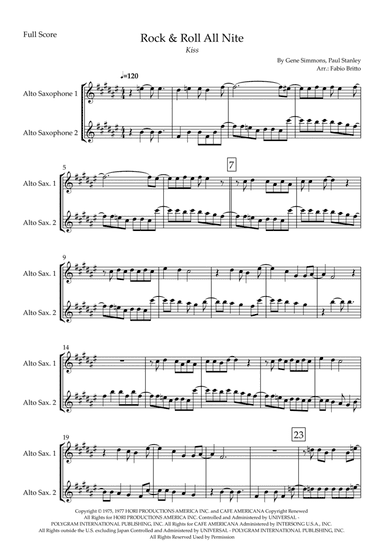 Rock And Roll All Nite (arr. Fabio Britto)