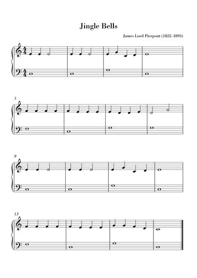 Jingle Bells (easy piano for beginners) (arr. Ahiva Editions)