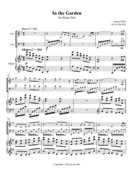 In the Garden for Piano Trio (arr. Ian Wei)