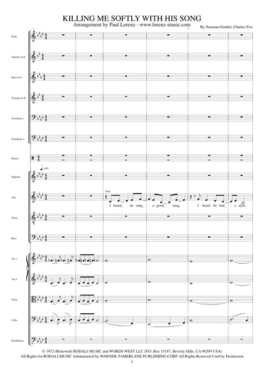 Killing Me Softly With His Song (arr. Paul Lorenz)