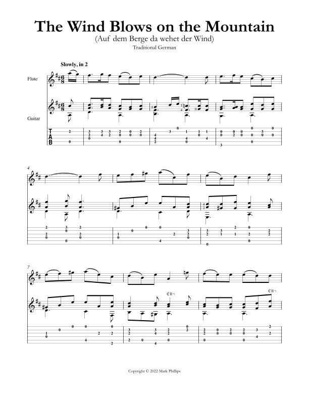 The Wind Blows on the Mountain (Auf dem Berge da wehet der Wind) (arr. Mark Phillips)