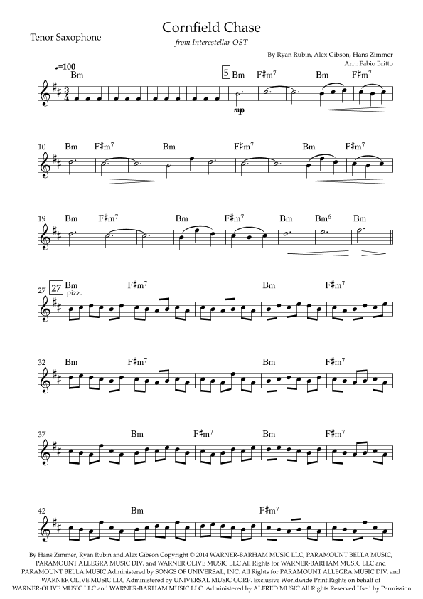 Cornfield Chase (arr. Fabio Britto)