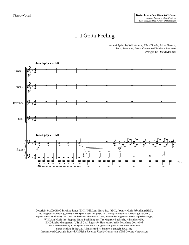 I Gotta Feeling (arr. David Maddux)