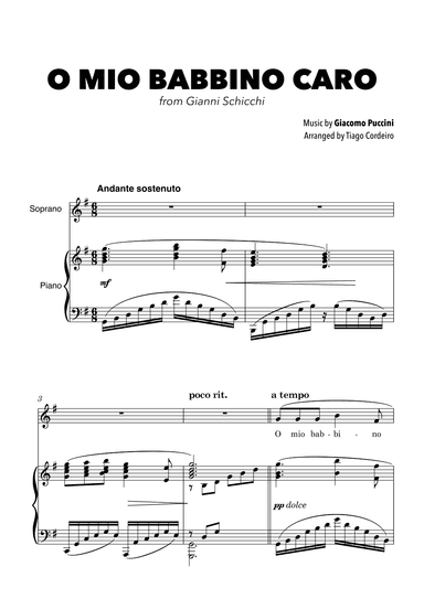 O Mio Babbino Caro (arr. Tiago Cordeiro)