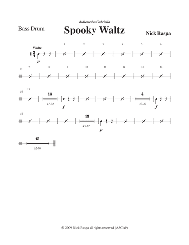 Three Dances for Halloween - Bass Drum part