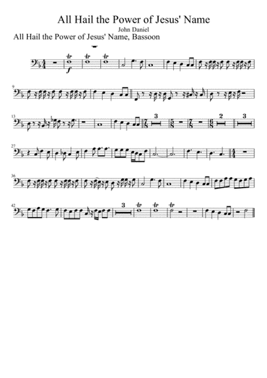 All Hail the Power of Jesus' Name, Bassoon (arr. John W. Daniel)