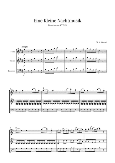 Eine Kleine Nachtmusik for Flute, Violin and Bassoon (arr. Cadenza Editions)