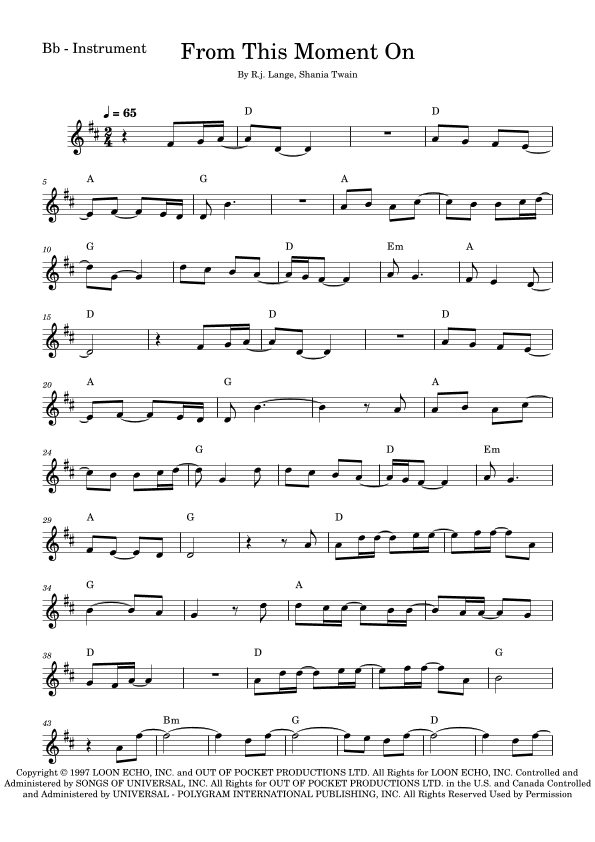 From This Moment On (arr. Fabio Eduardo de Oliveira)