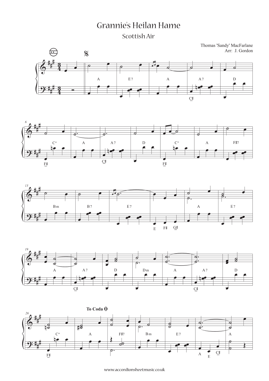 Grannie's Heilan' Hame (arr. Julia Gordon)