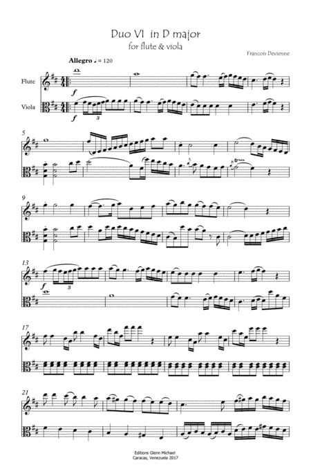 Duet for Flute & Viola # 6 (arr. Editions Glenn Michael, Caracas, Venezuela)