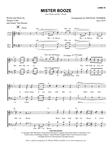 Mister Booze (arr. Michael Webber)
