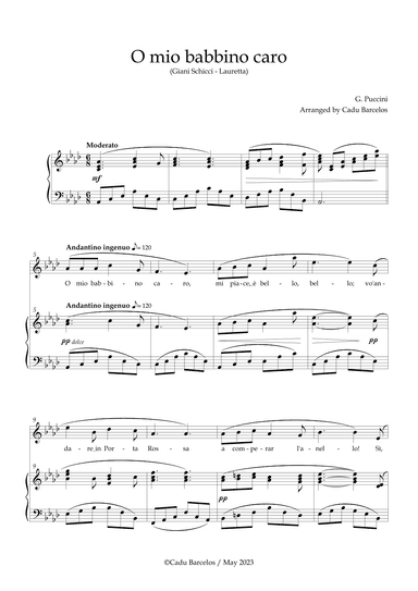 O mio babbino caro (Giani Schicci - Lauretta) SOPRANO Ab Major (arr. Cadu Barcelos)