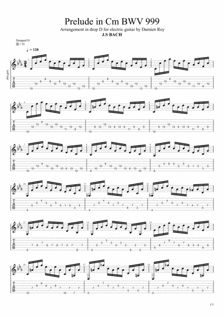 Prelude in Cm BWV 999 (arr. Damien Roy)