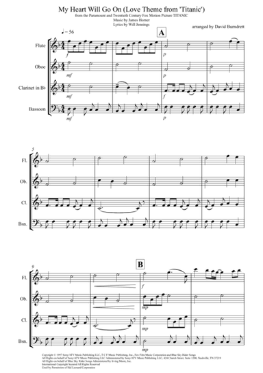 My Heart Will Go On (Love Theme from Titanic) (arr. David Burndrett)