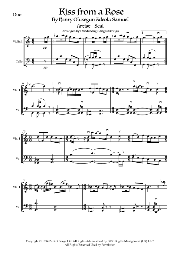 Kiss From A Rose (arr. Dandenong Ranges Strings)