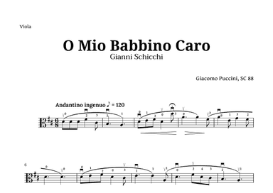 O Mio Babbino Caro by Puccini for Viola (arr. Langanho)