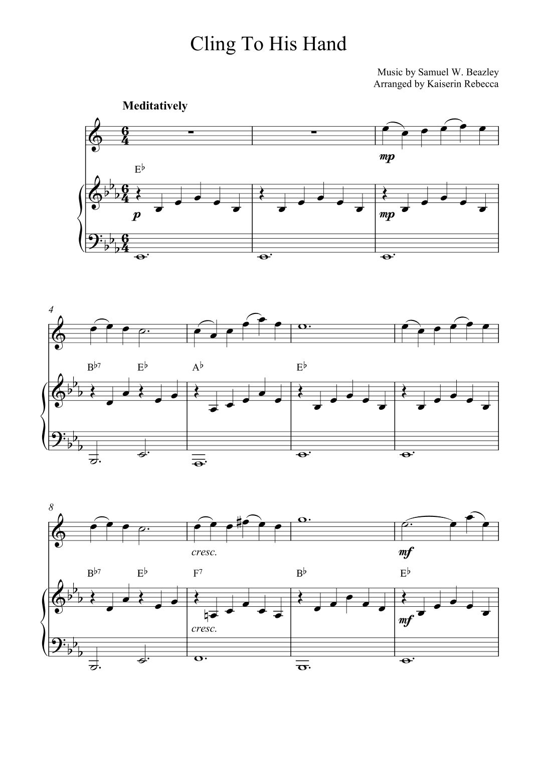 Cling To His Hand (arr. Kaiserin Rebecca)