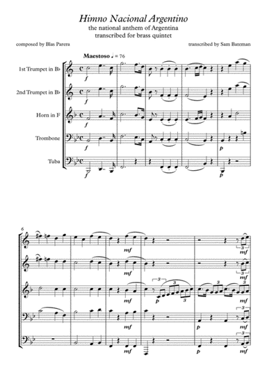 Himno Nacional Argentino (arr. Sam Bateman)