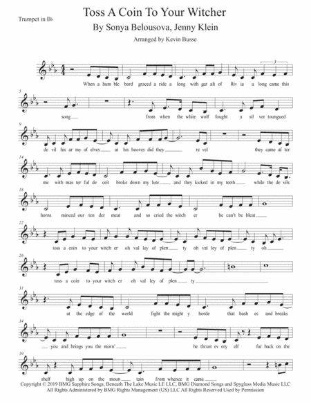 Toss A Coin To Your Witcher (arr. Kevin Busse)