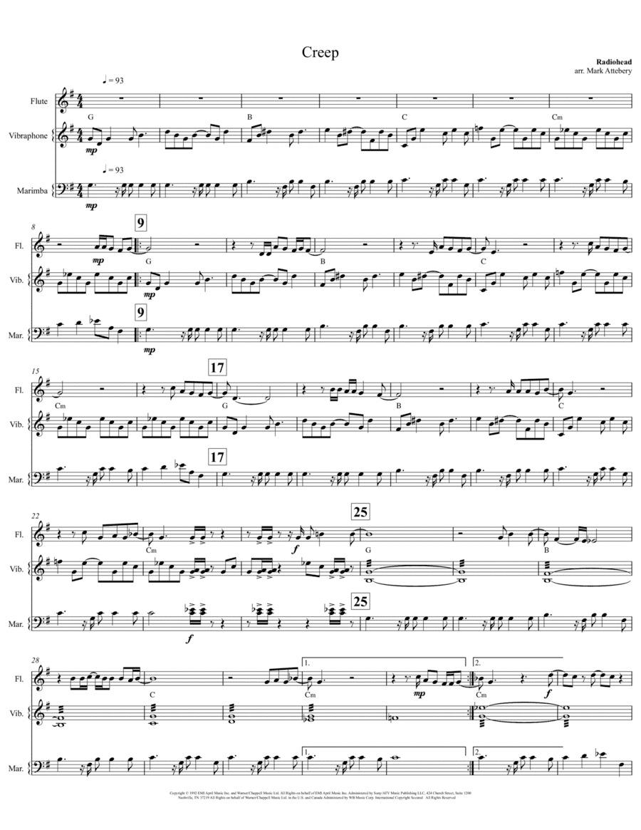 Creep (arr. Mark Attebery)