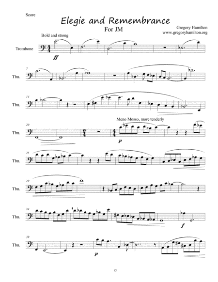 Elegie for Solo Trombone