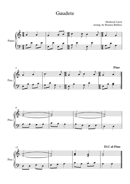 Gaudete (arr. Roxana Belibou)