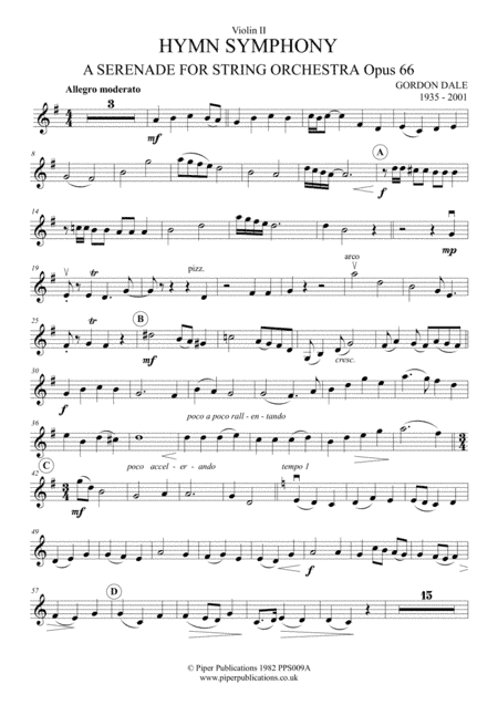 GORDON DALE HYMN SYMPHONY VIOLIN 2 PART