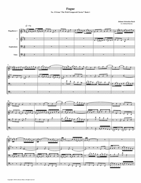 Fugue 15 from Well-Tempered Clavier, Book 1 (Conical Brass Quartet) (arr. Richard Byrnes)