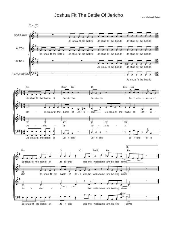 JOSHUA FIT THE BATTLE OF JERICHO (arr. Michael Beier)