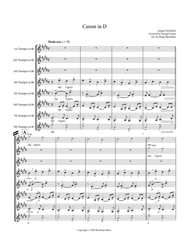 Canon in D (Pachelbel) (D) (Trumpet Octet) (arr. Regis Bookshar)
