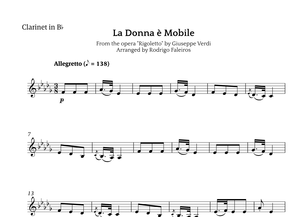La Donna è Mobile (arr. Rodrigo Faleiros)