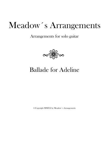 balada para adelina para guitarra sola (arr. Meadow?s Arrangements)