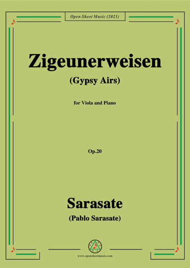 Sarasate-Zigeunerweisen(Gypsy Airs),Op.20,for Viola and Piano (arr. Open Cloud)