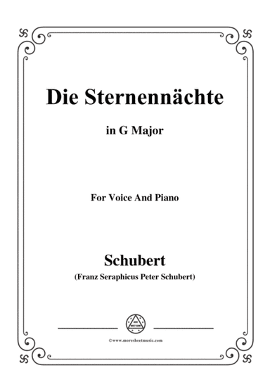 Schubert-Die Sternennächte,Op.165 No.2,in G Major,for Voice&Piano (arr. MSM)