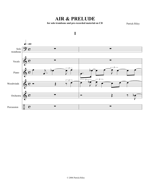 Air & Prelude for solo trombone
