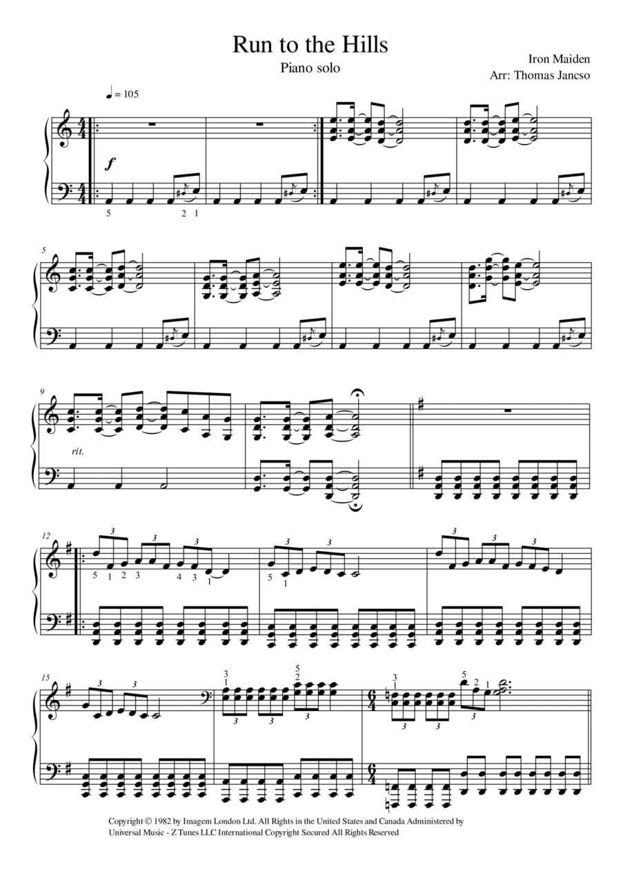 Run To The Hills (arr. Thomas Jancso)