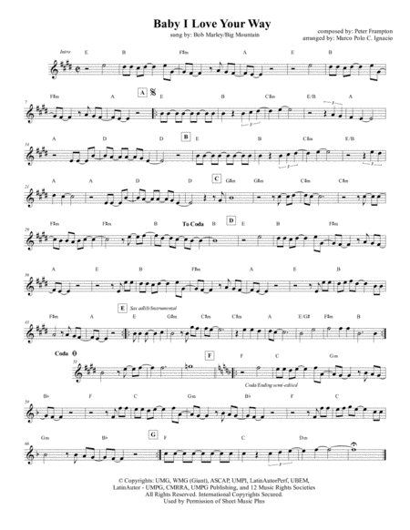 Baby, I Love Your Way (arr. Marco Polo Ignacio)