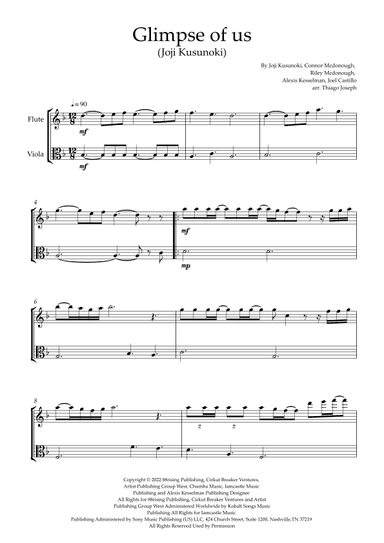 Glimpse Of Us (arr. Thiago Joseph)