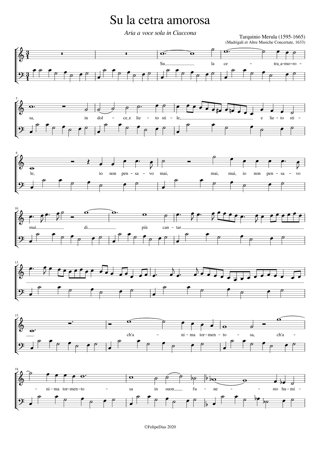 Su la cetra amorosa (arr. Early Music Scores)