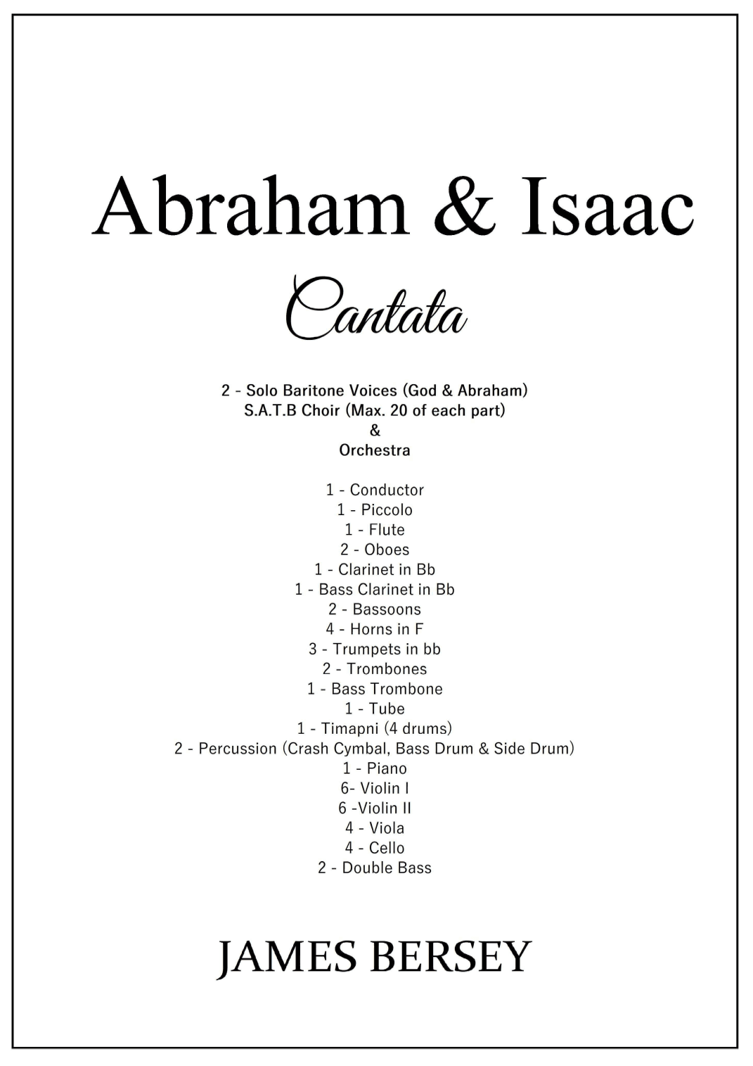 Abraham & Isaac (orchestral parts, vocal scores, orchestral score)